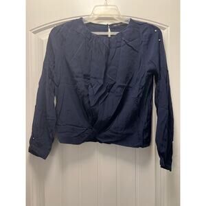 Zara Navy Blue Long Sleeve Tank Top